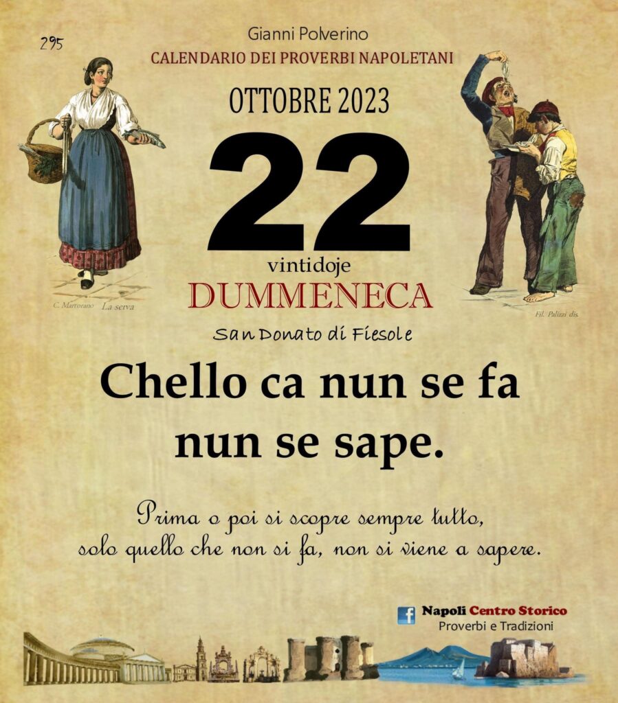 O PRUVERBIO D O JUORNO. Domenica 22 ottobre 2023