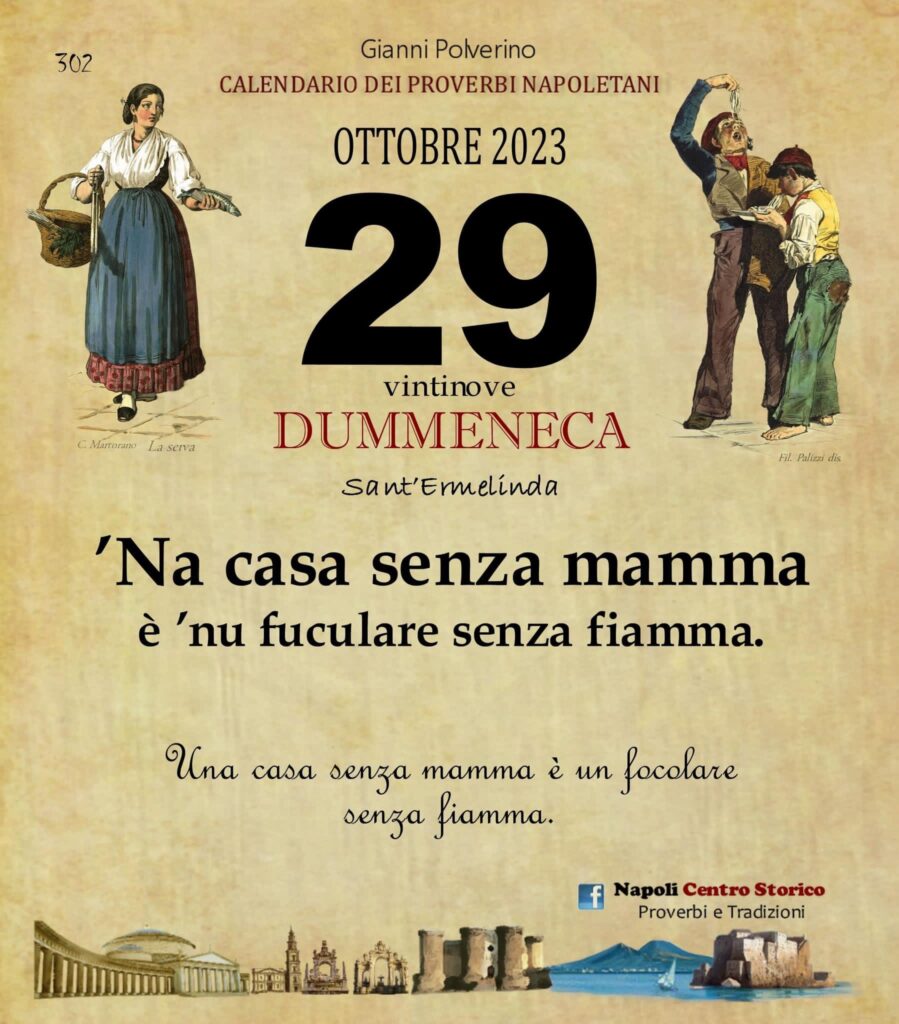 O PRUVERBIO D O JUORNO. Domenica 29 ottobre 2023