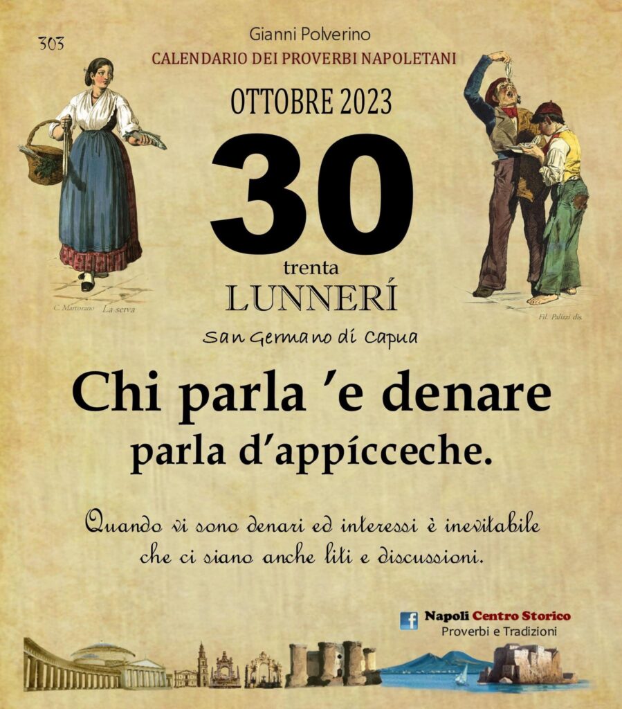 O PRUVERBIO D O JUORNO. Lunedì 30 ottobre 2023