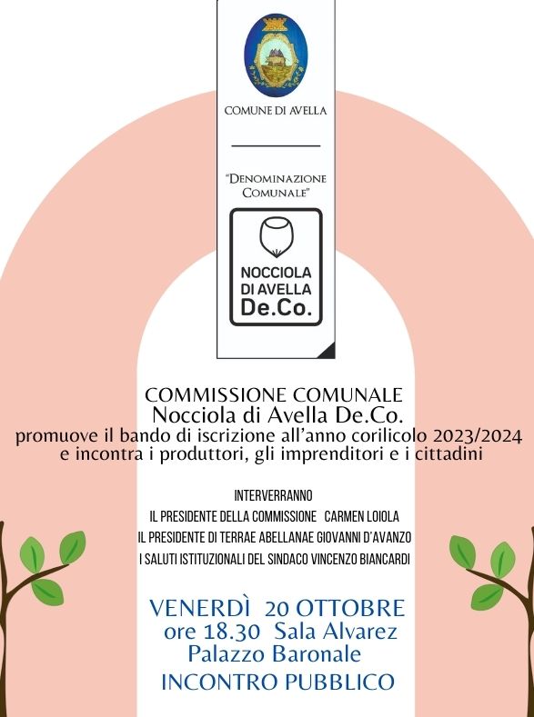 AVELLA. Nocciola marchio De.Co. venerdì 20 ottobre incontro sul tema e apertura iscrizioni allanno corilicolo. AVELLA. Nocciola marchio De.Co. venerdì 20 ottobre incontro sul tema e apertura iscrizioni allanno corilicolo.