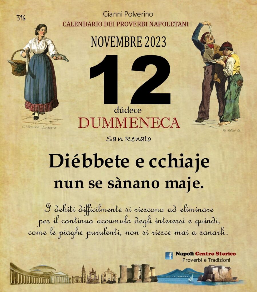 O PRUVERBIO D O JUORNO. Domenica 12 novembre 2023