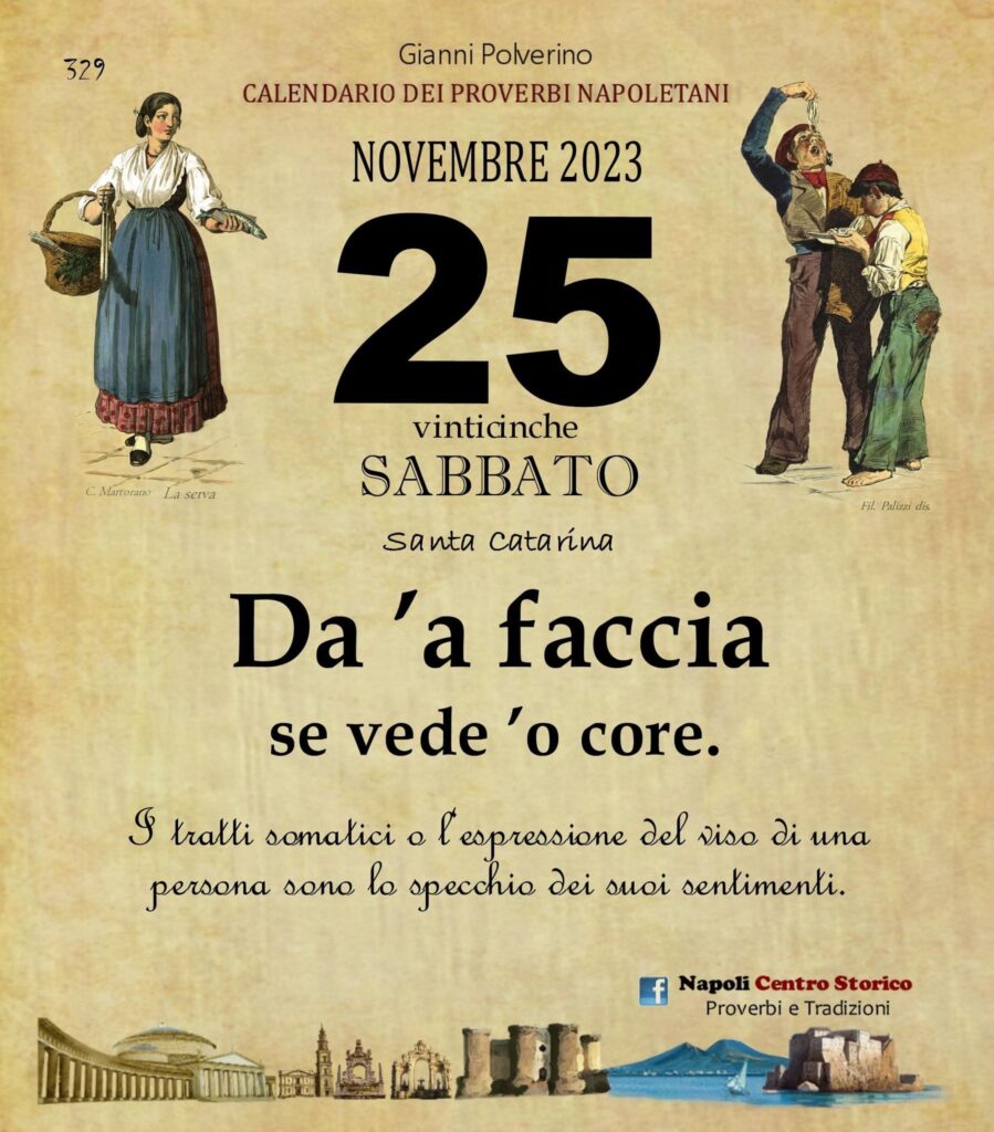 O PRUVERBIO D O JUORNO. Sabato 25 novembre 2023.