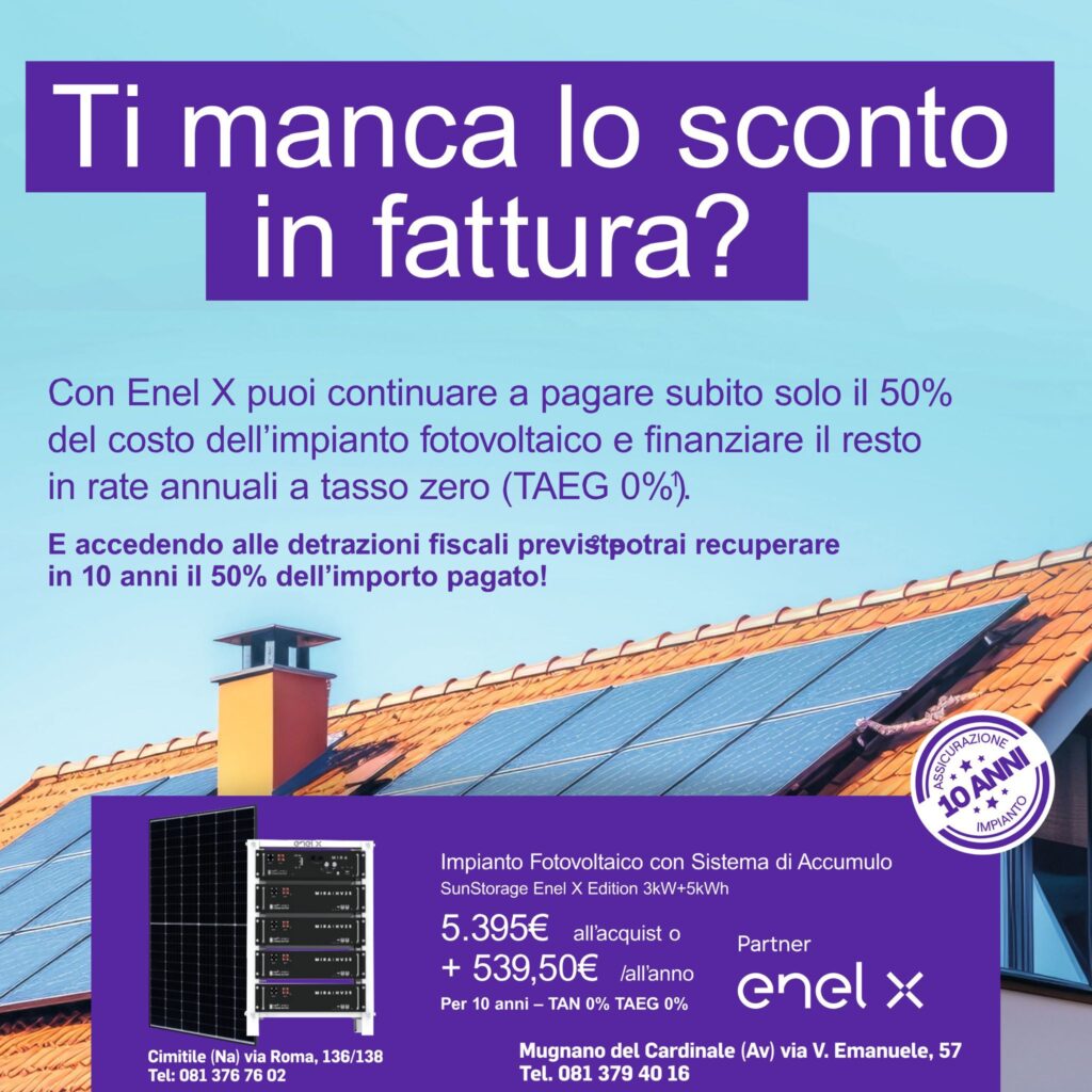 CIMITILE MUGNANO. Il Futuro DellEnergia Sostenibile: Enel X Offre unOpportunità Unica per lEnergia Solare.