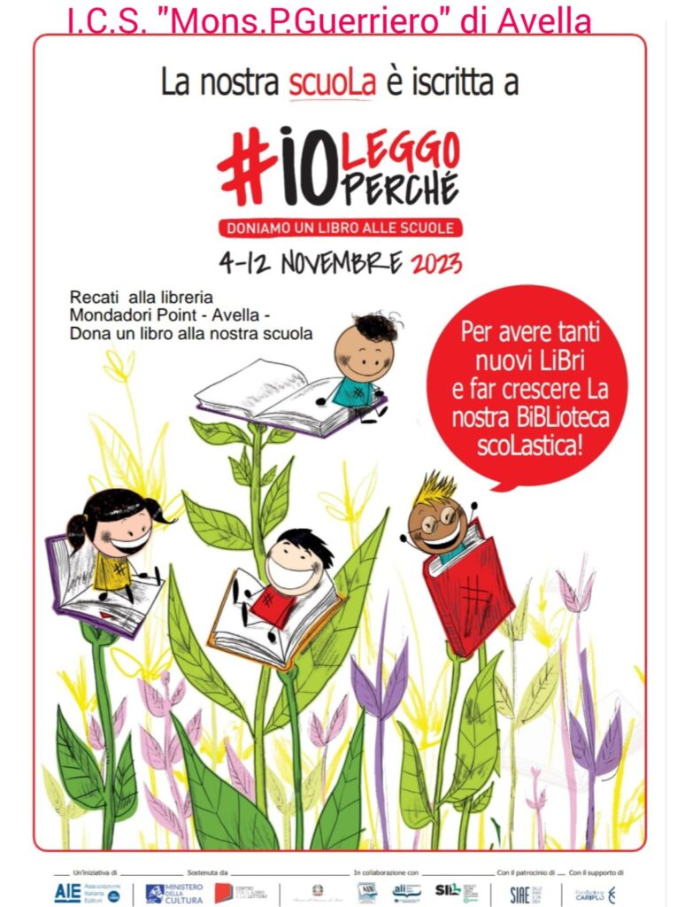 Torna Libriamoci, la campagna nazionale rivolta alle scuole di ogni ordine e grado. I.C.S Mons. P. Guerriero di Avella cè.