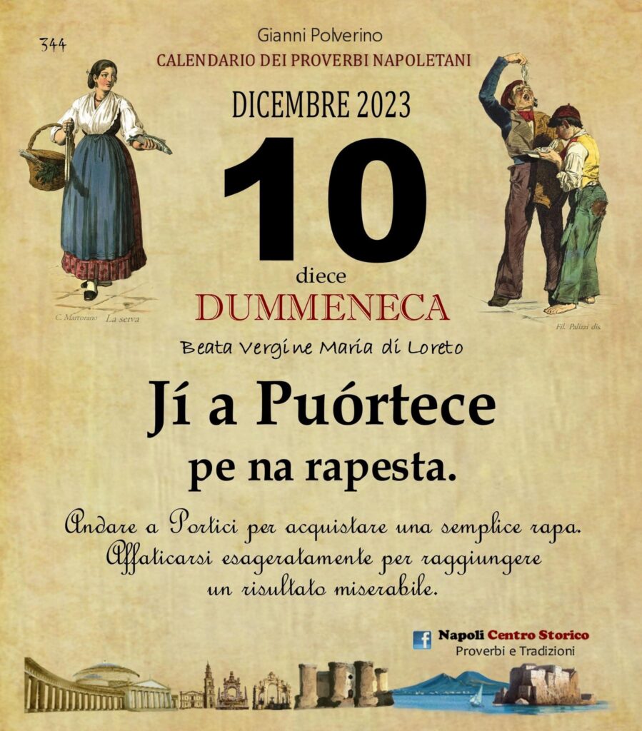 O PRUVERBIO D O JUORNO. Domenica 10 dicembre 2023