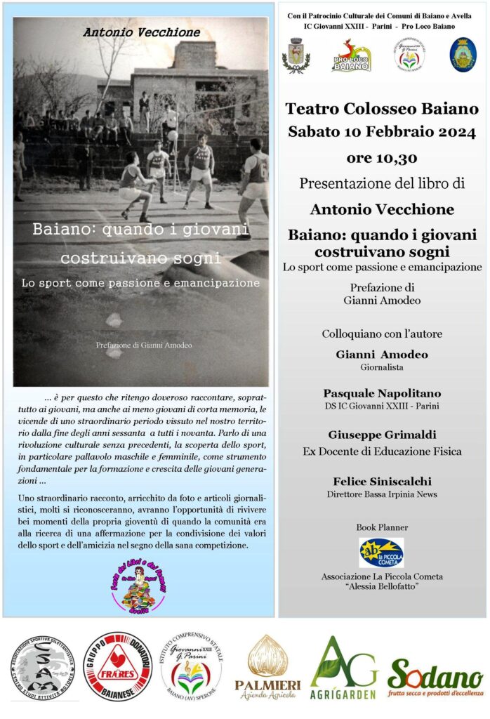 Baiano: Al teatro Colosseo la presentazione del nuovo libro di Antonio Vecchione