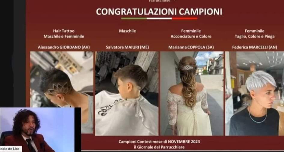 Forino (Av): Alessandro Giordano fa il bis. Primo Posto anche nella Classifica Nazionale nel contest del Giornale del Parrucchiere” Forino (Av): Alessandro Giordano fa il bis. Primo Posto anche nella Classifica Nazionale nel contest del Giornale del Parrucchiere”