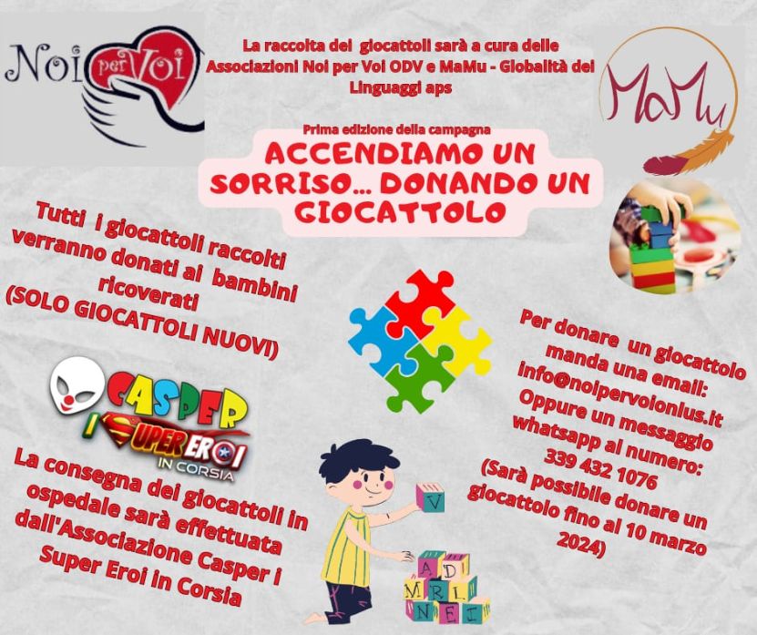 Il M.I.D. e le Associazioni Locali Uniti per Accendere un Sorriso nei Bambini Malati Il M.I.D. e le Associazioni Locali Uniti per Accendere un Sorriso nei Bambini Malati
