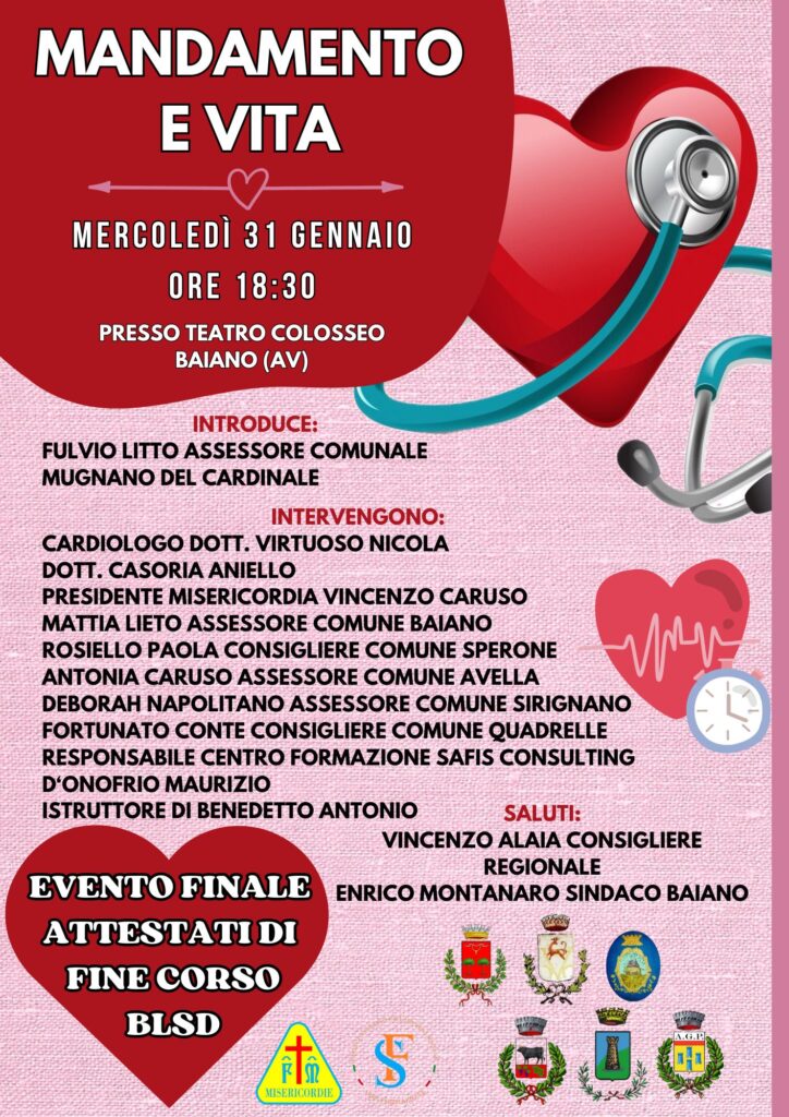 Chiusura dei corsi BLSD mandamento e vita: Una giornata importante al teatro colosseo di Baiano