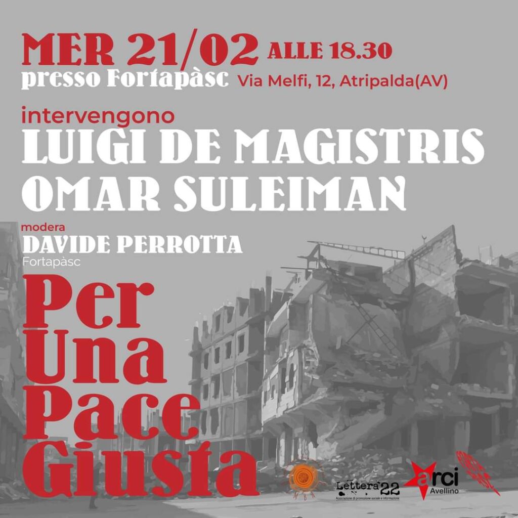 Atripalda (AV)  Luigi de Magistris e Omar Suleiman a Fortapàsc per parlare di pace.