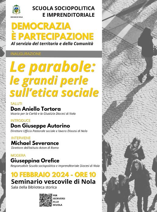 Al via ledizione 2024 della Scuola sociopolitica e imprenditoriale della Diocesi di Nola. Ospite Michael Severance, direttore dellIstituto Acton di Roma Al via ledizione 2024 della Scuola sociopolitica e imprenditoriale della Diocesi di Nola. Ospite Michael Severance, direttore dellIstituto Acton di Roma