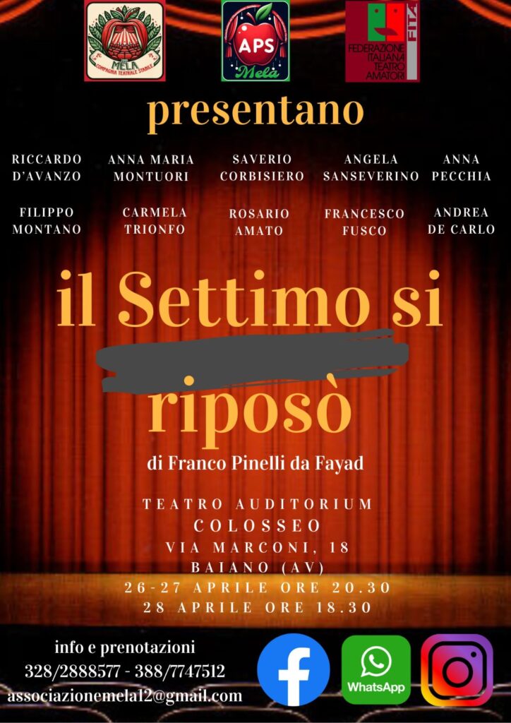 Teatro Amatoriale a Baiano: LAssociazione MELA presenta Vieni una sera a Teatro con una rassegna di spettacoli imperdibili a partire da aprile