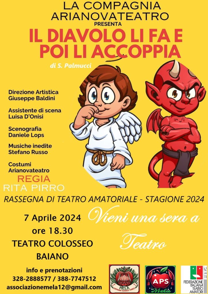 Teatro Amatoriale a Baiano: LAssociazione MELA presenta Vieni una sera a Teatro con una rassegna di spettacoli imperdibili a partire da aprile