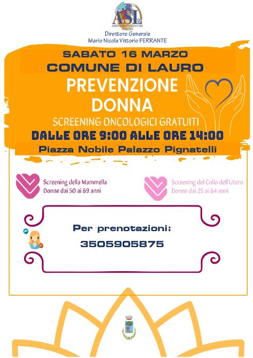 Prevenzione oncologica a Lauro: I Camper dellASL offrono screening gratuito per mammella e collo dellutero Prevenzione oncologica a Lauro: I Camper dellASL offrono screening gratuito per mammella e collo dellutero