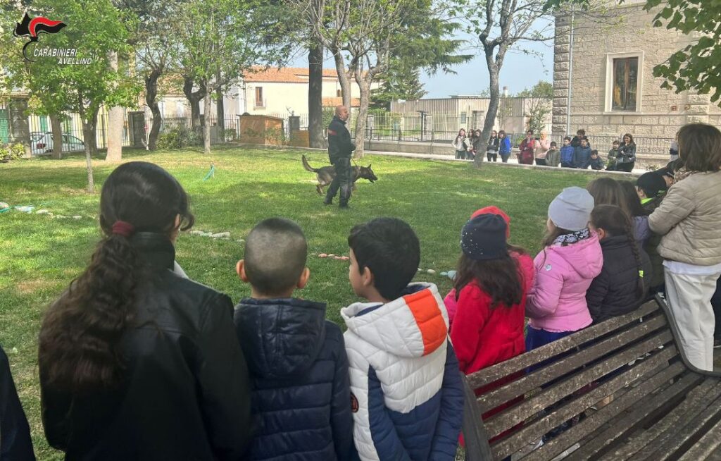 Lacedonia (AV): “neo” il cane carabiniere protagonista di una giornata con gli studenti dell’Istituto Comprensivo “F. De Sanctis”