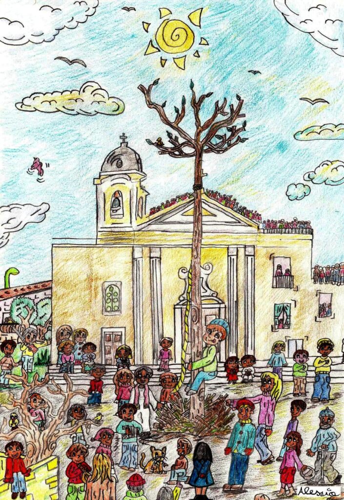 Nel Parco Pubblico Enzo Ferrari svetta il Maio di Alessia  in ricordo della giovanissima artista volata in cielo nell’aprile del 2010