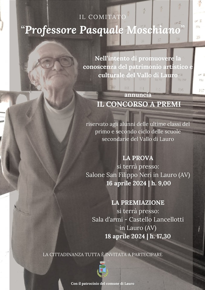 Celebrazione in onore del Professore Pasquale Moschiano con il premio riservato alle scuole secondarie del Vallo Celebrazione in onore del Professore Pasquale Moschiano con il premio riservato alle scuole secondarie del Vallo