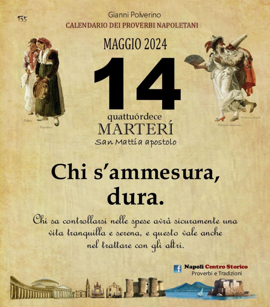 O PRUVERBIO D O JUORNO. Martedì 14 marzo 2024