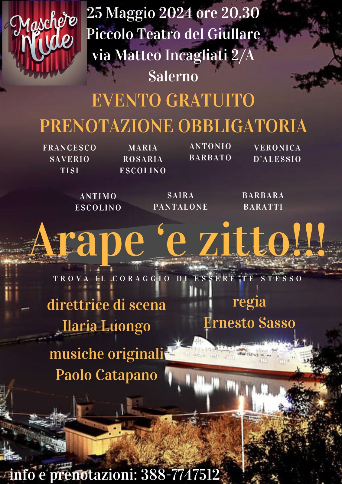 Salerno: “Arape ‘e zitto!!!” Conclude il Promo Tour con Evento Gratuito Salerno: “Arape ‘e zitto!!!” Conclude il Promo Tour con Evento Gratuito