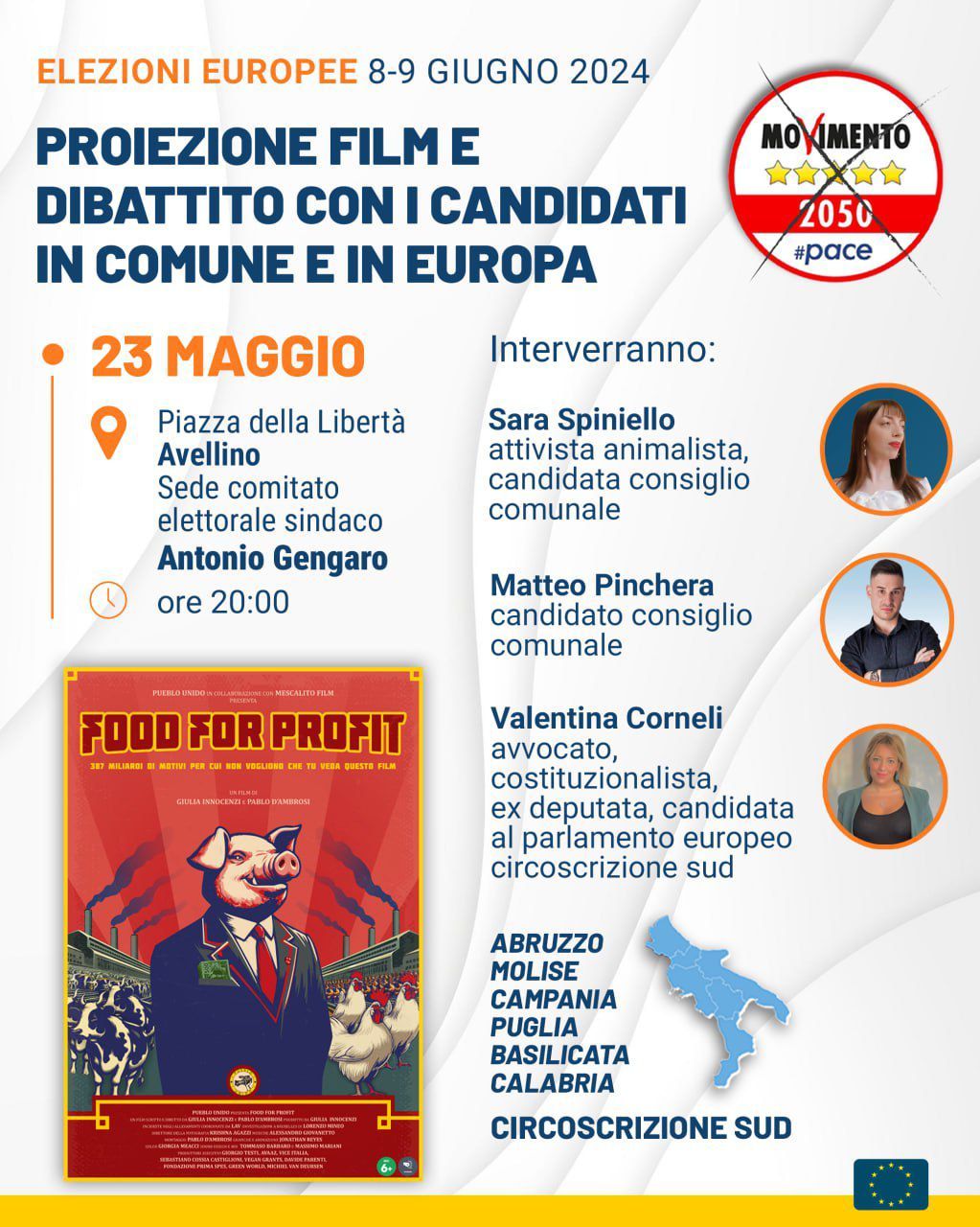 Il M5S di Avellino organizza la proiezione del docufilm Food for profit 23 maggio ore 20 Il M5S di Avellino organizza la proiezione del docufilm Food for profit 23 maggio ore 20