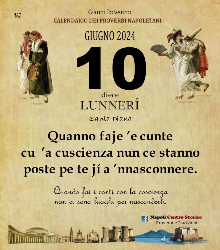 O PRUVERBIO D O JUORNO. Lunedì 10 giugno 2024