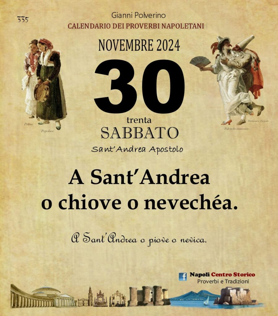 O PRUVERBIO D O JUORNO. Sabato 30 novembre 2024