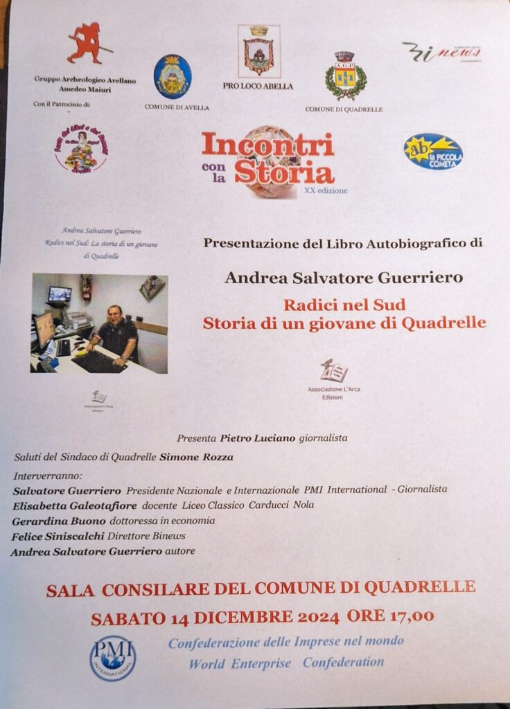 Quadrelle. Ci Siamo: Presentazione del libro “Radici del Sud” di Andrea Salvatore Guerriero Quadrelle. Ci Siamo: Presentazione del libro “Radici del Sud” di Andrea Salvatore Guerriero