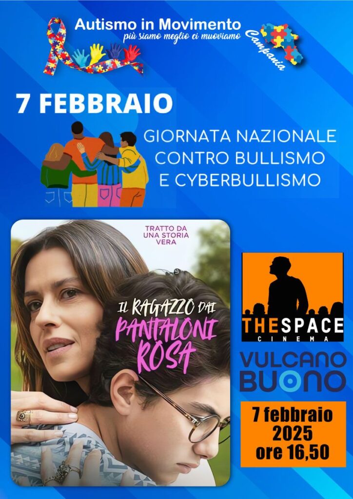 Giornata Nazionale contro Bullismo e Cyberbullismo: sensibilizzazione con il film “Il Ragazzo dai Pantaloni Rosa” al Vulcano Buono Giornata Nazionale contro Bullismo e Cyberbullismo: sensibilizzazione con il film “Il Ragazzo dai Pantaloni Rosa” al Vulcano Buono
