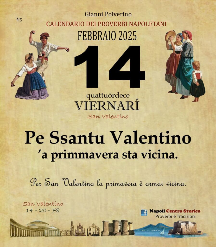 O PRUVERBIO D O JUORNO. Venerdì 14 febbraio 2025