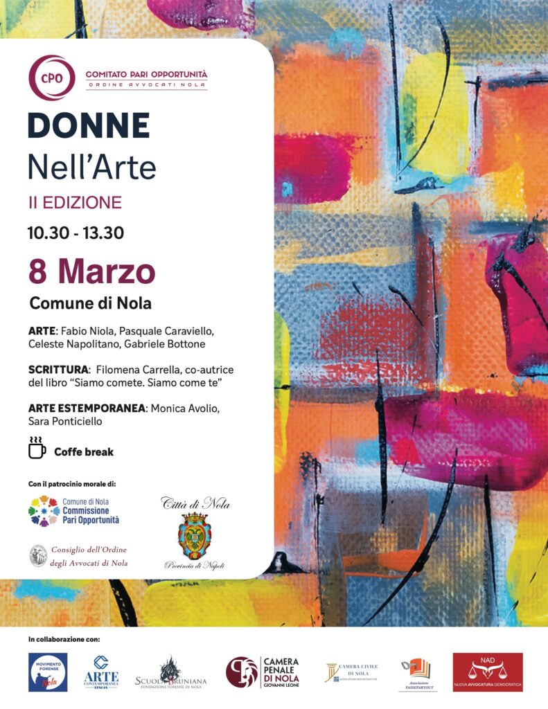 Nola: torna Donne nell’arte, la seconda edizione celebra l’8 marzo con letteratura, pittura ed estemporanee