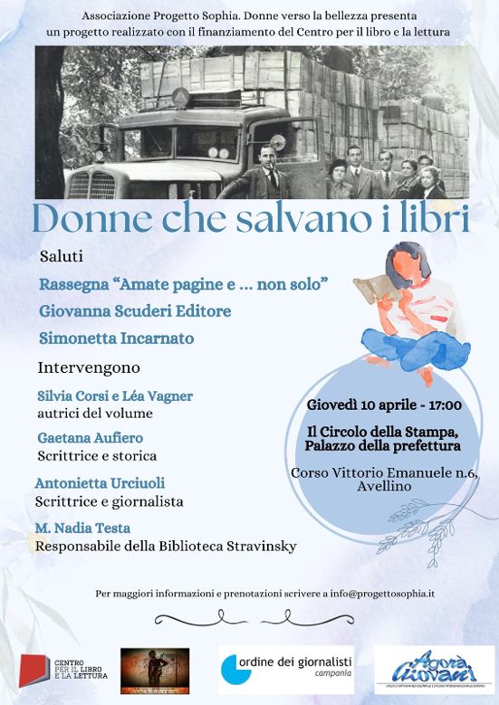 “Donne che salvano i libri”. Al Circolo della stampa di Avellino la presentazione del volume.