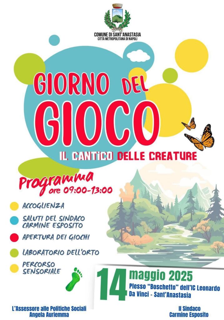 A Sant’Anastasia torna il Giorno del Gioco: natura, creatività e inclusione per i più piccoli