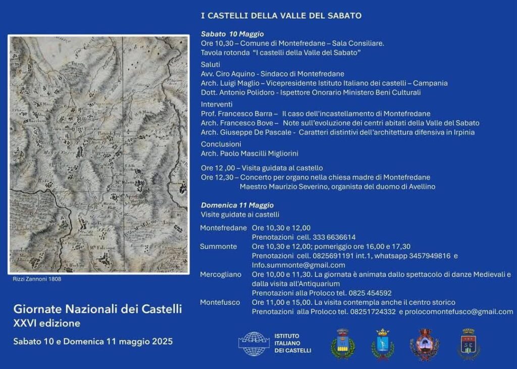 Il Castello di Mercogliano apre per la prima volta al pubblico: visita straordinaria l’11 maggio per la XXVI Giornata Nazionale dei Castelli