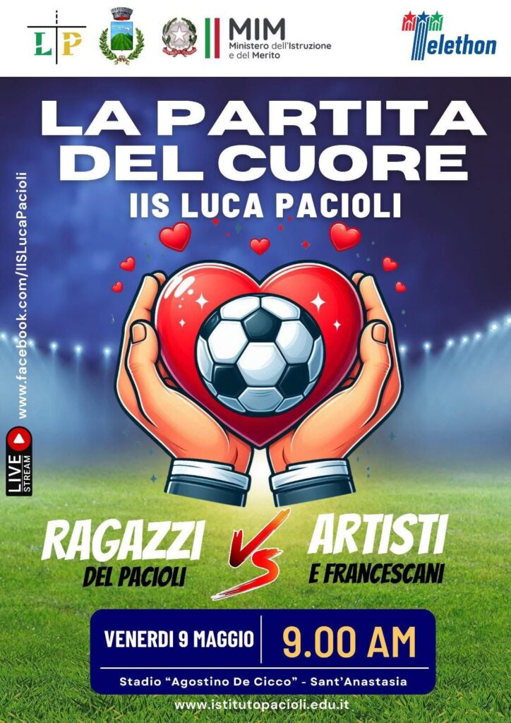 “La Partita del Cuore”: l’IIS Luca Pacioli in campo per Telethon