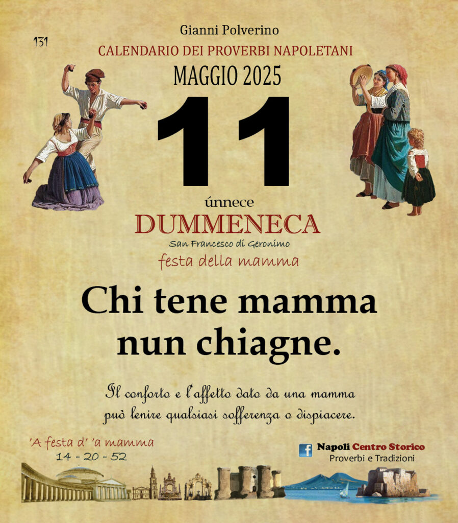 O PRUVERBIO D O JUORNO. Domenica 11 maggio 2025