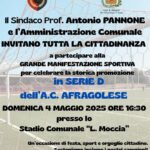 L’Afragolese festeggia la promozione in Serie D: grande festa allo Stadio “Moccia” con spettacolo serale e ospiti speciali