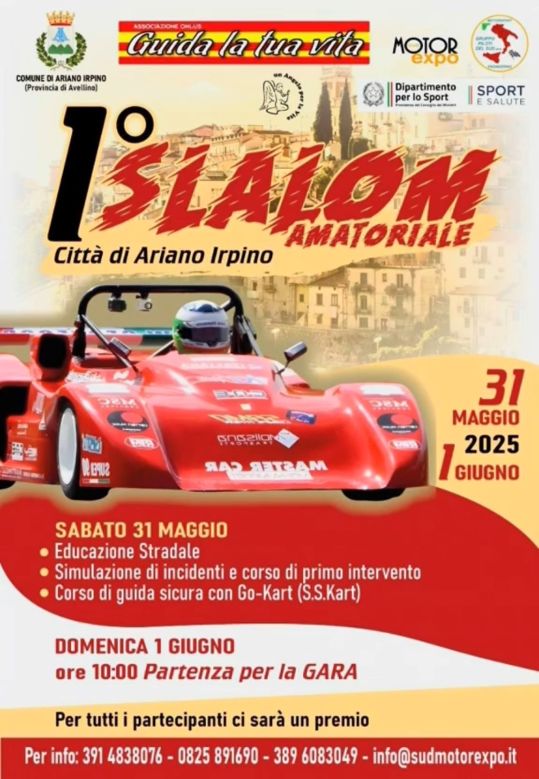 Torna ad Ariano Irpino un evento ad alto valore educativo: “Guida la tua vita”  31 maggio e 1° giugno 2025 Arena Pietro Mennea