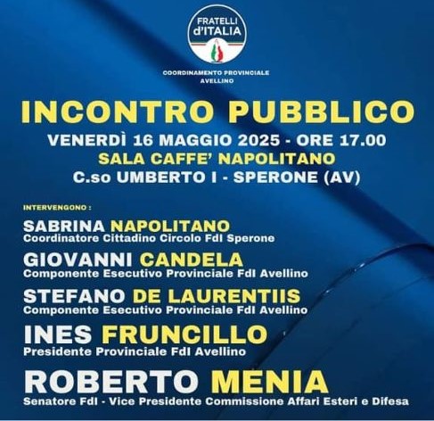 Sperone, il senatore Menia incontra il territorio: focus su politica estera e coesione locale