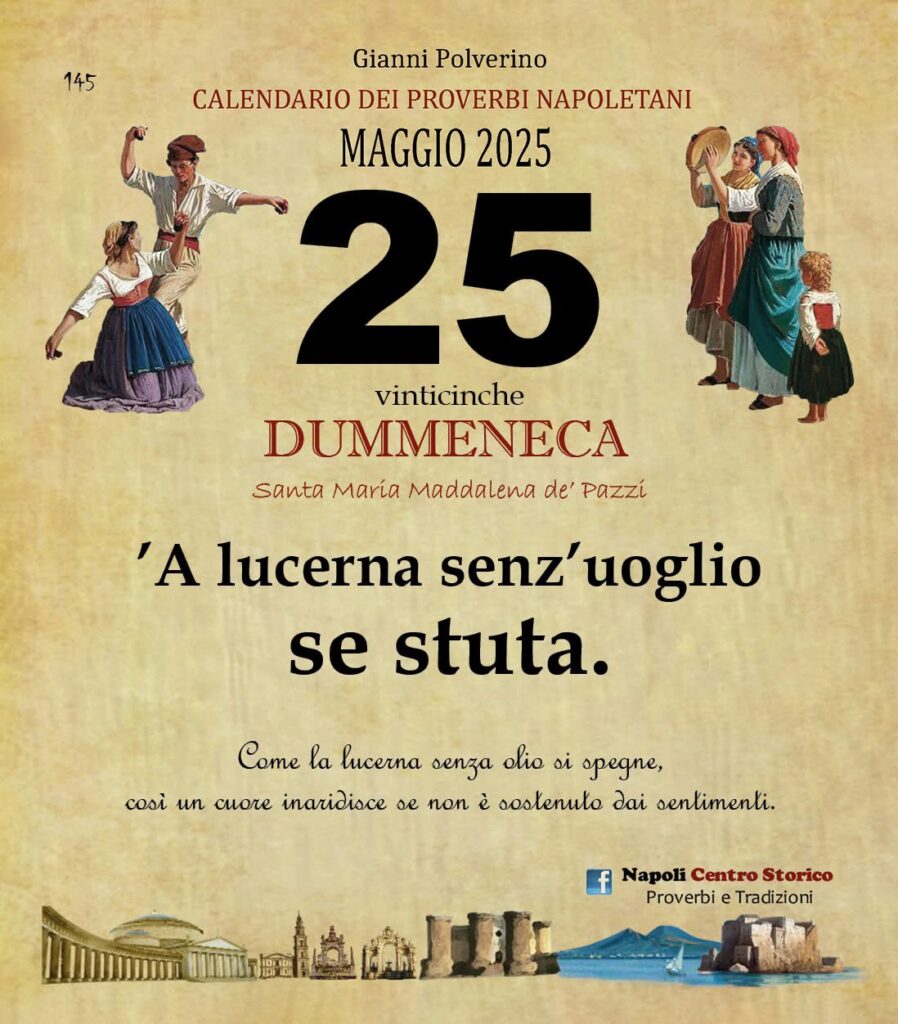 O PRUVERBIO D O JUORNO. Domenica 25 maggio 2025