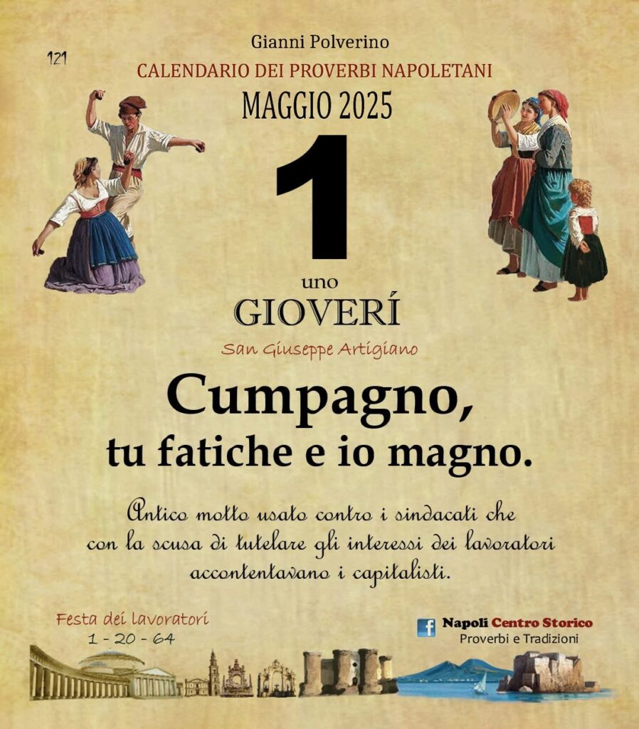 O PRUVERBIO D O JUORNO. Giovedì 1 maggio 2025