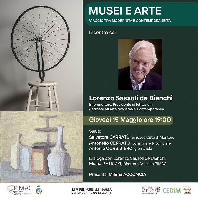 Montoro, alla PiMAC un viaggio tra musei e arte contemporanea con Lorenzo Sassoli de Bianchi