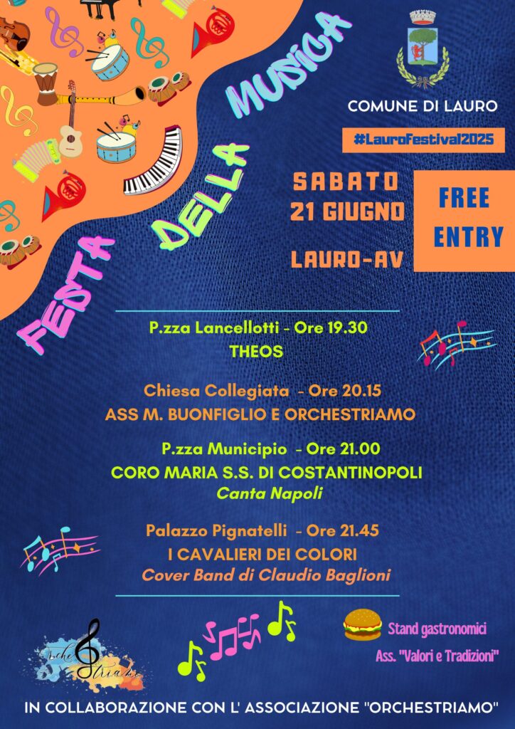 A Lauro la Festa della Musica promossa dall’Assessorato alle Associazioni: suoni e voci nei luoghi simbolo del paese