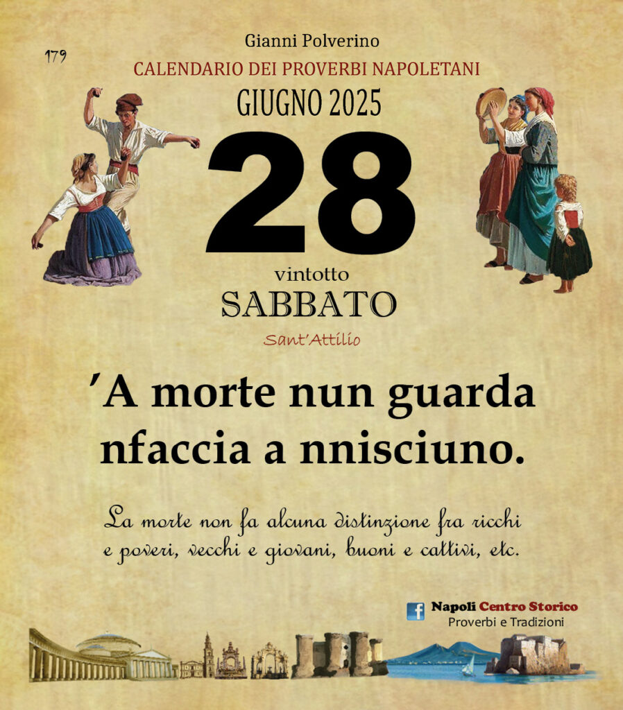 O PRUVERBIO D O JUORNO. Sabato 28 giugno 2025