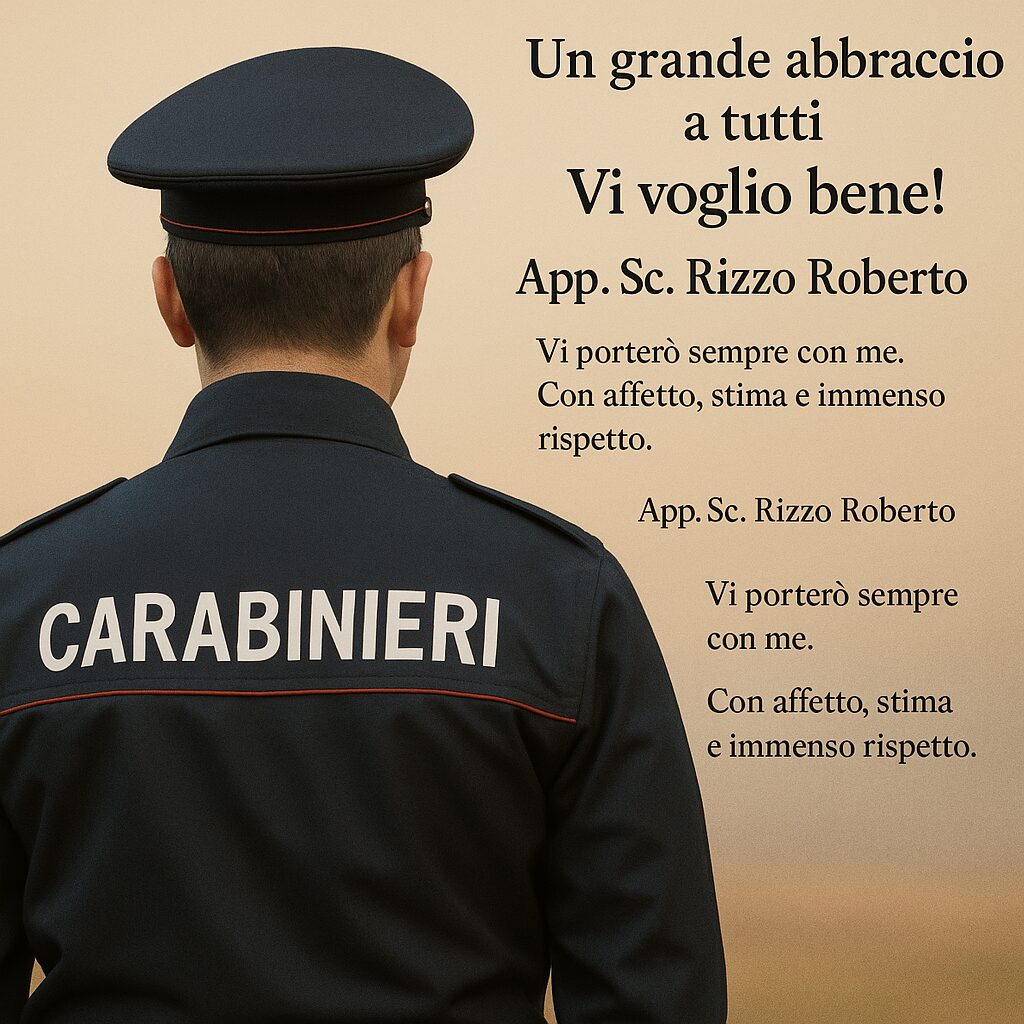 VALLO LAURO. L’Appuntato Scelto Rizzo Roberto saluta la Campania dopo 20 anni di servizio: Vi porterò sempre con me VALLO LAURO. L’Appuntato Scelto Rizzo Roberto saluta la Campania dopo 20 anni di servizio: Vi porterò sempre con me