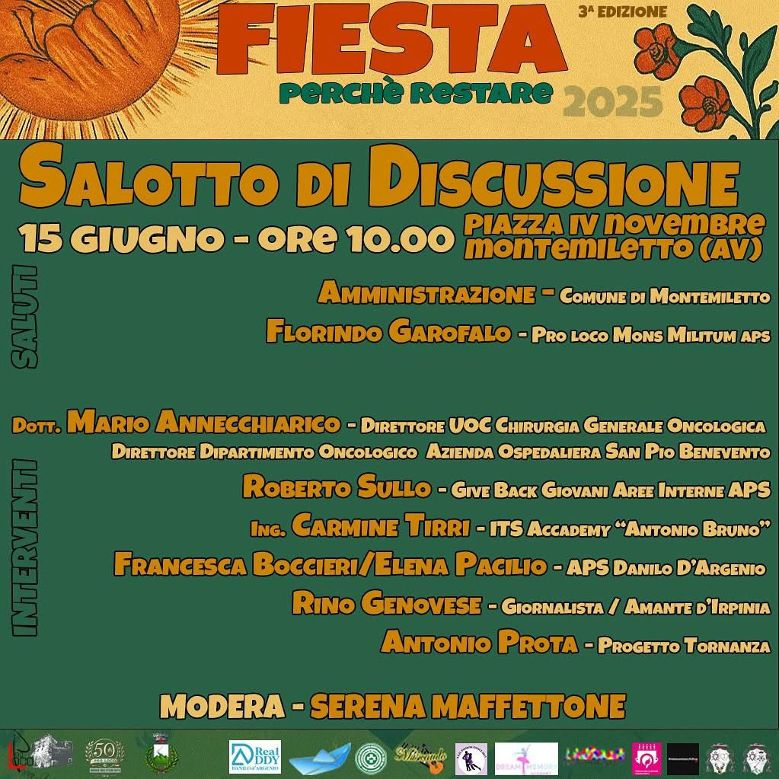 “Fiesta – Perché Restare” torna a Montemiletto il 14 e 15 giugno: due giorni di festa, musica, intrattenimento e riflessione