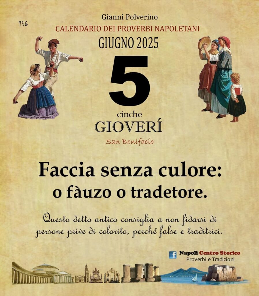 O PRUVERBIO D O JUORNO. Giovedì 5 giugno 2025