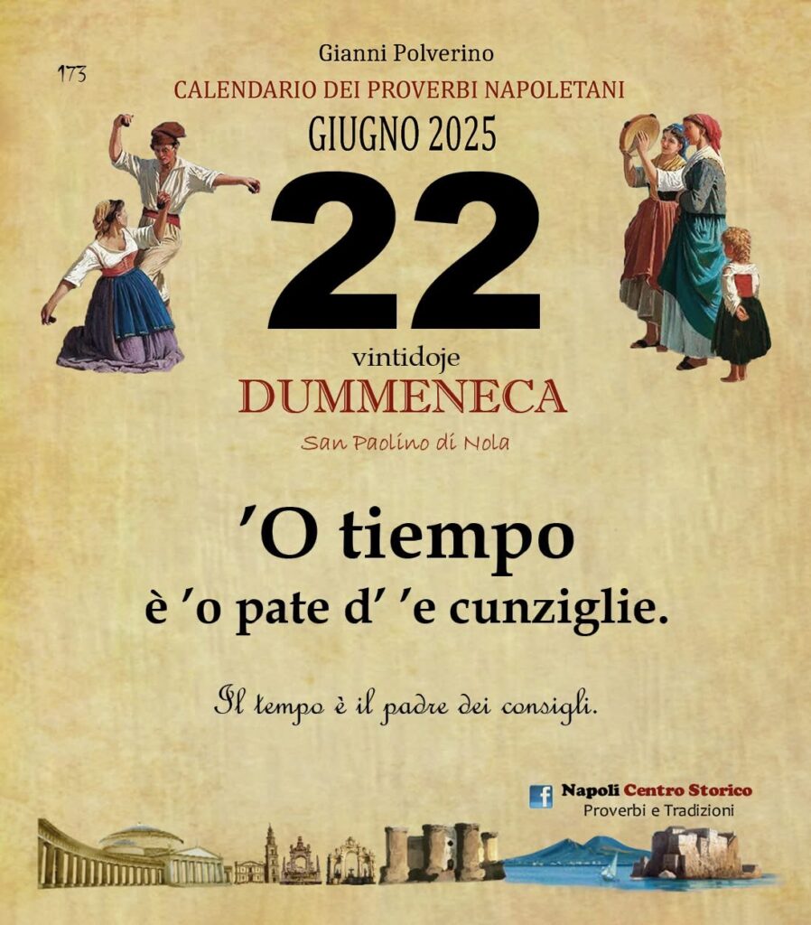 O PRUVERBIO D O JUORNO. Domenica 22 giugno 2025