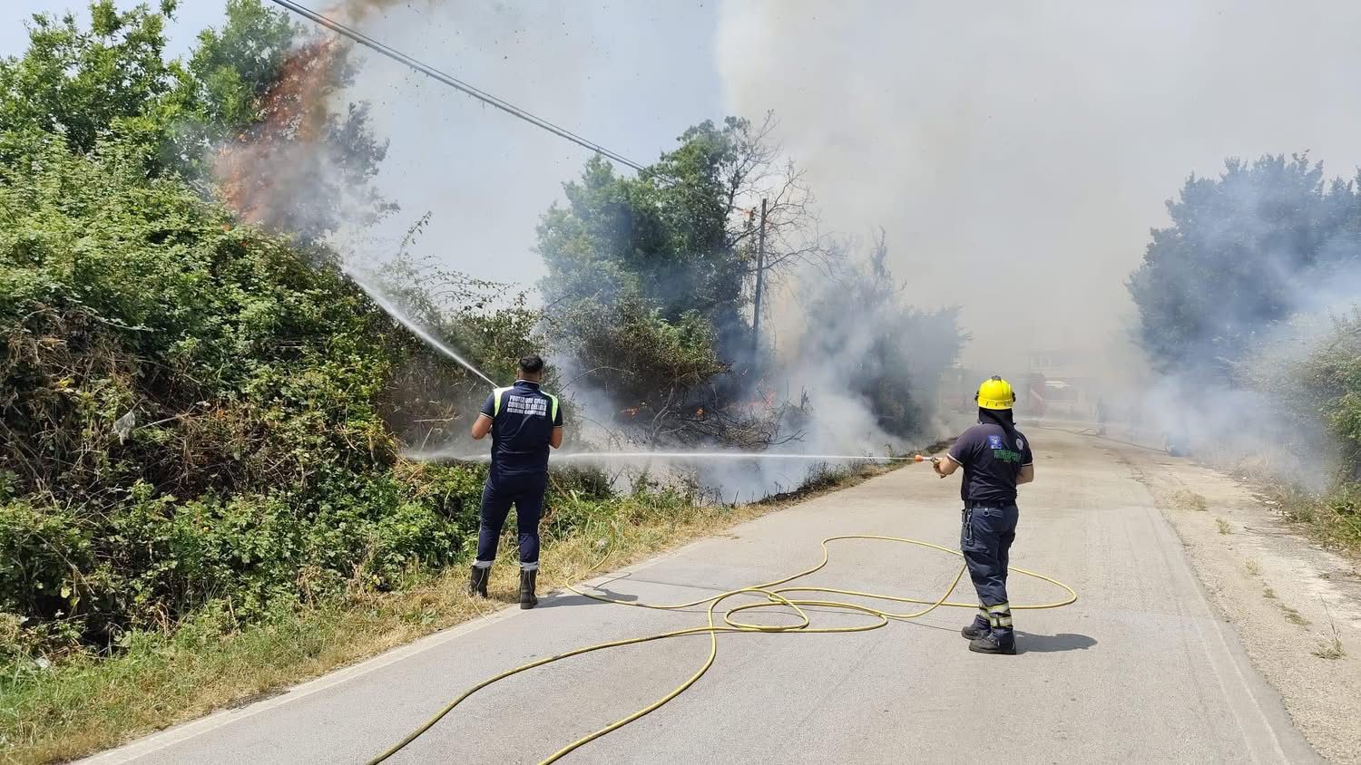 Cellole, incendio minaccia le abitazioni: fiamme domate grazie all’intervento eroico delle forze dell’ordine e della Protezione Civile.(foto)