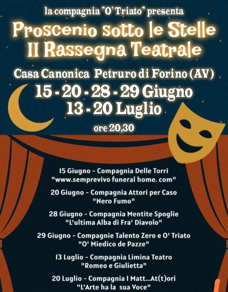 Forino (Av): Si apre la Seconda Rassegna Teatrale della Compagnia O Triato. Stasera il Primo appuntamento alle ore 20.30