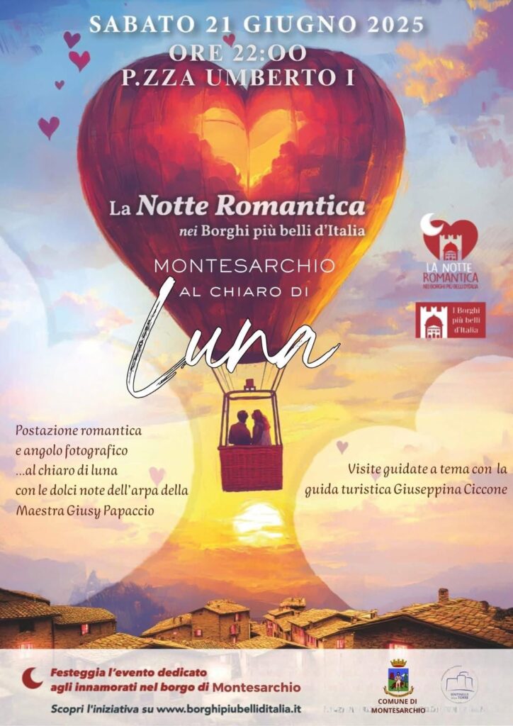 Montesarchio, sabato la “Notte Romantica” tra musica, storia e magia nel cuore del borgo